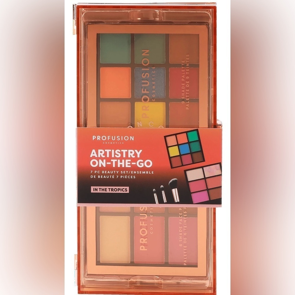 Profusion Cosmetics Artistry On-The-Go Eyeshadow and Face Palette In The Tropics